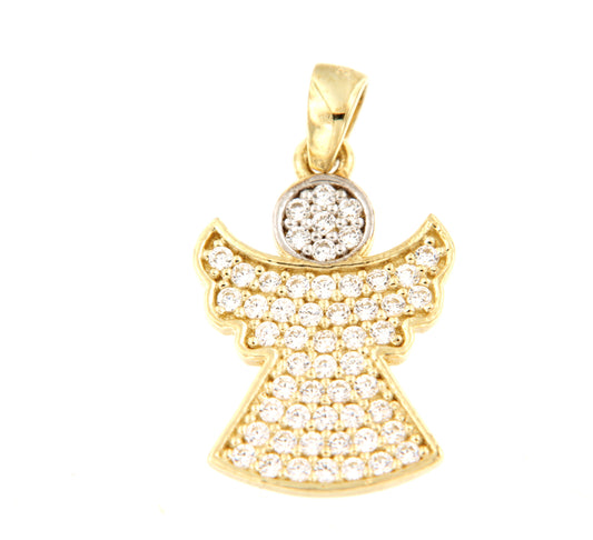 Colgante Angel multipiedra (Oro 9K)