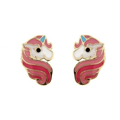 Pendientes Unicornio “Lily” en Oro 9K Esmaltado para Niña