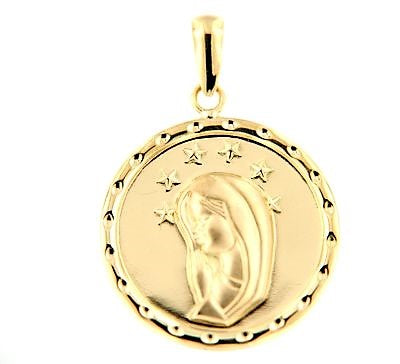 Medalla Virgen Niña estrellitas (Oro 18K)