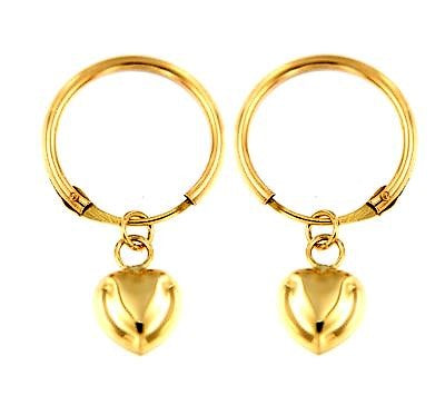 Aros con corazones (Oro 18K)