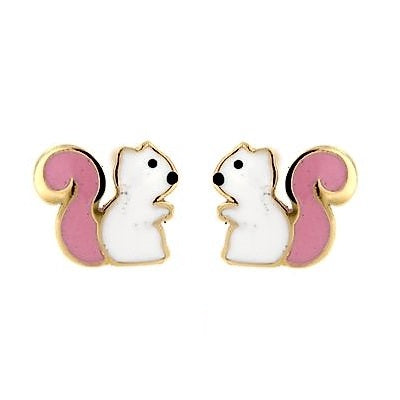 Par de Pendientes Ardilla/Squirrel (Oro 9k)