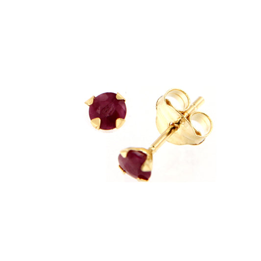 Par de Pendientes Garra Rubí 3mm (Oro 18k)
