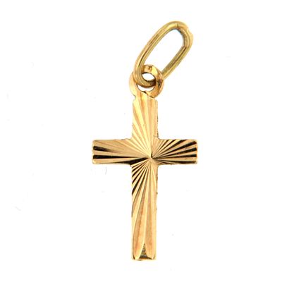 Cruz Mini 17mm tallada ( Oro 18K)