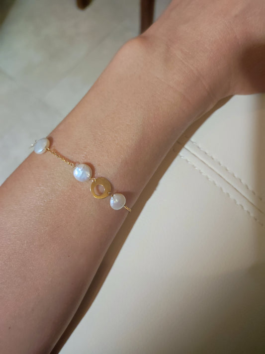 Pulsera Perlas Coin (Oro 18K)
