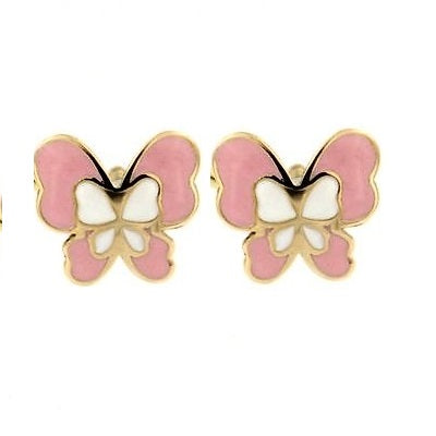 Pendientes Mariposa "Nelly" en Oro de Ley 9K para Niña 6 mm