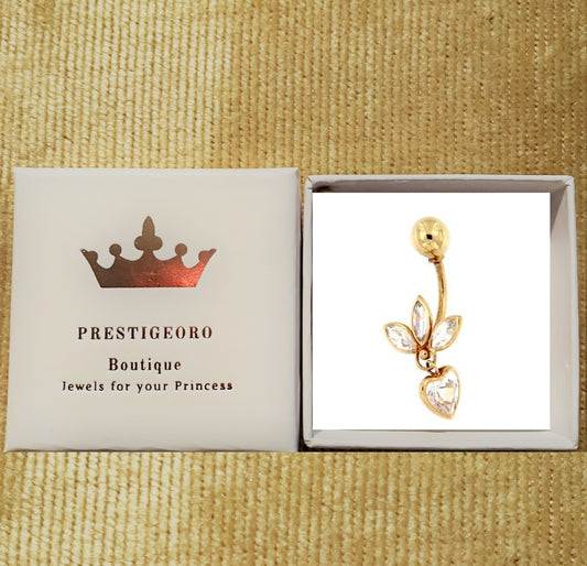 Piercing Ombligo corazón hanging (Oro 9K)