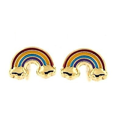 Par de Pendientes Arco Iris / Rainbow (Oro 18K)