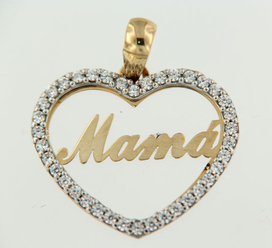 Colgante Corazón Mamá (Oro 9K)